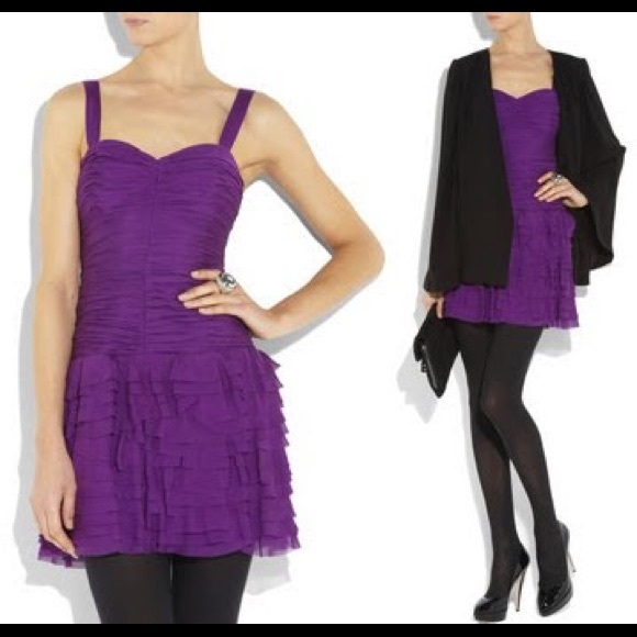 •Rebecca Taylor• Ruched Ruffled Dress - Picture 1 of 8